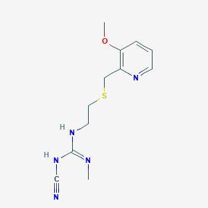 molecular formula C12H17N5OS B1239381 Guanidine, N-cyano-N'-(2-((3-methoxy-2-pyridinyl)methyl)thioethyl)-N''-methyl- CAS No. 62733-93-1