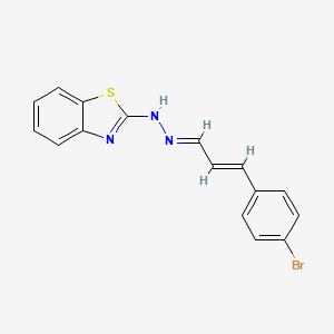 molecular formula C16H12BrN3S B1239392 3-(4-Bromophenyl)acrylaldehyde 1,3-benzothiazol-2-ylhydrazone 