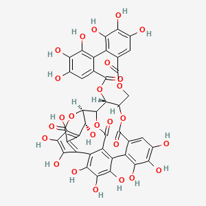 molecular formula C41H26O26 B1239417 (2R,42R,46R)-7,8,9,12,13,14,25,26,27,30,31,32,35,36,37,46-hexadecahydroxy-3,18,21,41,43-pentaoxanonacyclo[27.13.3.138,42.02,20.05,10.011,16.023,28.033,45.034,39]hexatetraconta-5,7,9,11,13,15,23,25,27,29(45),30,32,34(39),35,37-pentadecaene-4,17,22,40,44-pentone 