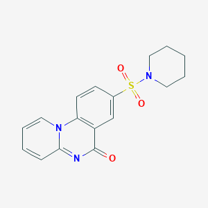 molecular formula C17H17N3O3S B1239468 8-(1-Piperidinylsulfonyl)-6-pyrido[1,2-a]quinazolinone 