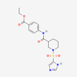 4-[[[1-(1H-imidazol-5-ylsulfonyl)-3-piperidinyl]-oxomethyl]amino]benzoic acid ethyl ester