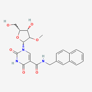 molecular formula C22H23N3O7 B12394724 1-[(2R,4S,5R)-4-hydroxy-5-(hydroxymethyl)-3-methoxyoxolan-2-yl]-N-(naphthalen-2-ylmethyl)-2,4-dioxopyrimidine-5-carboxamide 