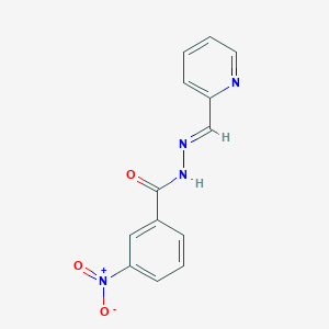 molecular formula C13H10N4O3 B1239477 3-nitro-N'-[(1E)-pyridin-2-ylmethylene]benzohydrazide 