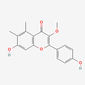 molecular formula C18H16O5 B1239487 4',7-Dihydroxy-3-methoxy-5,6-dimethylflavone CAS No. 132020-55-4