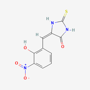 molecular formula C10H7N3O4S B1239498 (5E)-5-[(2-hydroxy-3-nitrophenyl)methylidene]-2-sulfanylideneimidazolidin-4-one 