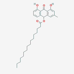 molecular formula C31H42O5 B1239573 (4,5-dihydroxy-2-methyl-10-oxo-9H-anthracen-9-yl) hexadecanoate 