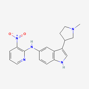 molecular formula C18H19N5O2 B1239589 3-(1-methylpyrrolidin-3-yl)-N-(3-nitropyridin-2-yl)-1H-indol-5-amine CAS No. 156499-23-9