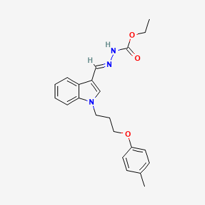 ethyl (2E)-2-({1-[3-(4-methylphenoxy)propyl]-1H-indol-3-yl}methylidene)hydrazinecarboxylate