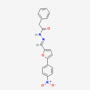 molecular formula C19H15N3O4 B1239613 N'-{(E)-[5-(4-nitrophenyl)furan-2-yl]methylidene}-2-phenylacetohydrazide 