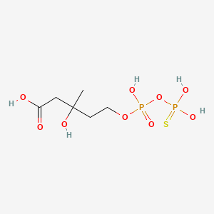 molecular formula C6H14O9P2S B1239617 Pentanoic acid, 5-((hydroxy((hydroxymercaptophosphinyl)oxy)phosphinyl)oxy)-3-hydroxy-3-methyl- CAS No. 99795-34-3