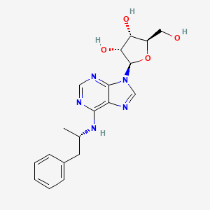 molecular formula C19H23N5O4 B1239633 (2R,3S,4R,5R)-2-(hydroxymethyl)-5-[6-[[(2S)-1-phenylpropan-2-yl]amino]purin-9-yl]oxolane-3,4-diol 