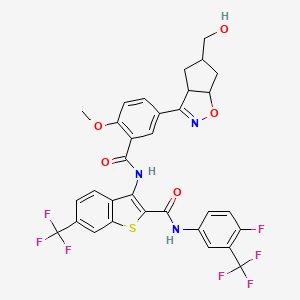 molecular formula C32H24F7N3O5S B12396353 RXFP1 receptor agonist-4 