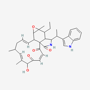 (3Z,7E,11E)-17-ethyl-6-hydroxy-19-[1-(1H-indol-3-yl)ethyl]-7,9,16-trimethyl-15-oxa-20-azatetracyclo[11.8.0.01,18.014,16]henicosa-3,7,11-triene-2,5,21-trione