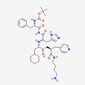 molecular formula C42H62N8O6 B1239654 N-(5-((4-Aminobutyl)amino)-2-hydroxy-5-oxo-1-(cyclohexylmethyl)-4-(4-pyridinylmethyl)-1-pentyl)-N-((1,1-dimethylethoxy)carbonyl)phenylalanyl-L-histidinamide CAS No. 124646-43-1