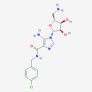 5-amino-1-[(2R,3R,4S,5R)-5-(aminomethyl)-3,4-dihydroxyoxolan-2-yl]-N-[(4-chlorophenyl)methyl]imidazole-4-carboxamide