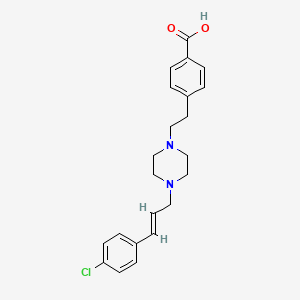 molecular formula C22H25ClN2O2 B1239694 4-(2-(4-(3-(4-Chlorophenyl)allyl)piperazin-1-yl)ethyl)benzoic acid CAS No. 86621-92-3