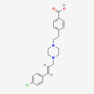 molecular formula C22H25ClN2O2 B1239694 4-(2-(1-(4-Chlorocinnamyl)piperazin-4-yl)ethyl)benzoic acid CAS No. 86621-92-3