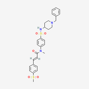 molecular formula C29H33N3O5S2 B1239698 (E)-N-[4-[(1-benzylpiperidin-4-yl)sulfamoyl]phenyl]-N-methyl-3-(4-methylsulfonylphenyl)prop-2-enamide CAS No. 134907-17-8
