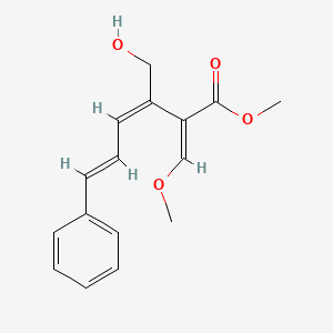 molecular formula C16H18O4 B1239713 methyl (2E,3E,5E)-3-(hydroxymethyl)-2-(methoxymethylene)-6-phenyl-hexa-3,5-dienoate 