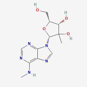 molecular formula C12H17N5O4 B12397405 (2R,4S,5R)-5-(hydroxymethyl)-3-methyl-2-[6-(methylamino)purin-9-yl]oxolane-3,4-diol 