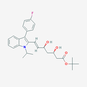 molecular formula C28H34FNO4 B123975 Fluvastatin t-butyl ester, (+)- CAS No. 194935-03-0