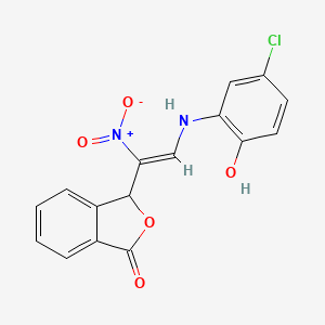 molecular formula C16H11ClN2O5 B1239770 3-[(Z)-2-(5-chloro-2-hydroxyanilino)-1-nitroethenyl]-3H-2-benzofuran-1-one 