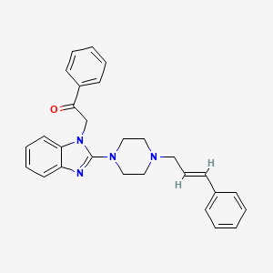 molecular formula C28H28N4O B1239776 1-phenyl-2-[2-[4-[(E)-3-phenylprop-2-enyl]piperazin-1-yl]benzimidazol-1-yl]ethanone 