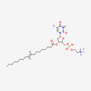 molecular formula C32H55FN3O9P B1239828 [5-(5-fluoro-2,4-dioxopyrimidin-1-yl)-3-[(E)-octadec-9-enoyl]oxyoxolan-2-yl]methyl 2-(trimethylazaniumyl)ethyl phosphate CAS No. 104884-43-7