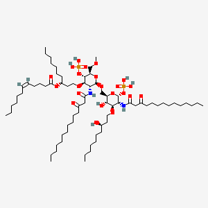molecular formula C73H136N2O22P2 B1239831 [(3R)-1-[(2R,3R,4R,5S,6R)-2-[[(2R,3S,4R,5R,6R)-3-hydroxy-4-[(3R)-3-hydroxydecoxy]-5-(3-oxotetradecanoylamino)-6-phosphonooxyoxan-2-yl]methoxy]-6-(methoxymethyl)-3-(3-oxotetradecanoylamino)-5-phosphonooxyoxan-4-yl]oxydecan-3-yl] (Z)-dodec-5-enoate CAS No. 162679-36-9
