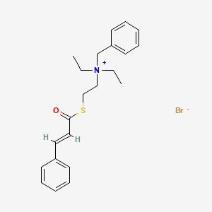 molecular formula C22H28BrNOS B1239851 Benzenemethanaminium, N,N-diethyl-N-(2-((1-oxo-3-phenyl-2-propenyl)thio)ethyl)-, bromide, (E)- CAS No. 50655-06-6