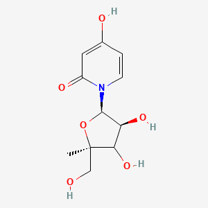 molecular formula C11H15NO6 B12398667 1-[(2R,3S,5R)-3,4-dihydroxy-5-(hydroxymethyl)-5-methyloxolan-2-yl]-4-hydroxypyridin-2-one 