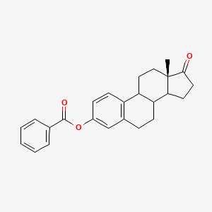 molecular formula C25H26O3 B1239868 benzoic acid [(13S)-13-methyl-17-oxo-7,8,9,11,12,14,15,16-octahydro-6H-cyclopenta[a]phenanthren-3-yl] ester 