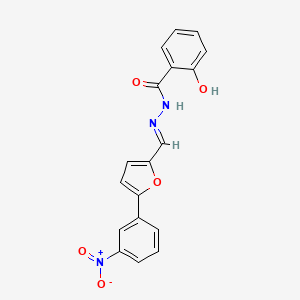 2-hydroxy-N-[[5-(3-nitrophenyl)furan-2-yl]methylideneamino]benzamide