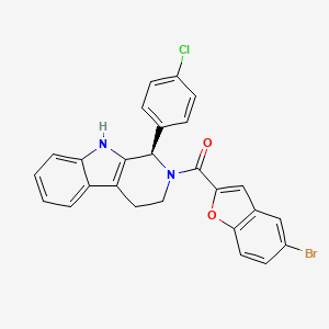 molecular formula C26H18BrClN2O2 B12398850 Antimalarial agent 12 