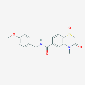 N-[(4-methoxyphenyl)methyl]-4-methyl-1,3-dioxo-1$l^{4},4-benzothiazine-6-carboxamide