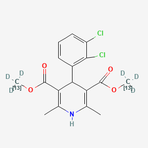 molecular formula C17H17Cl2NO4 B12399394 Felodipine 3,5-dimethyl ester-13C2,d6 