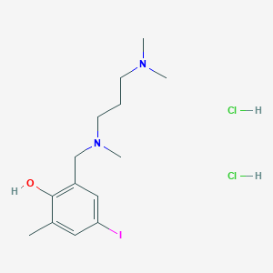 molecular formula C14H25Cl2IN2O B1239982 1-(2-Hydroxy-5-iodo-3-methylbenzyl)-1,3,3-trimethylpropanediamine dihydrochloride CAS No. 89815-43-0