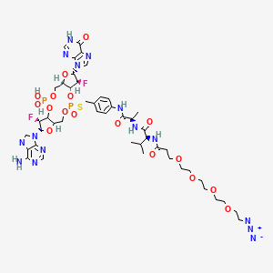 molecular formula C46H61F2N15O17P2S B12399823 CL845-PAB-Ala-Val-PEG4-Azide 