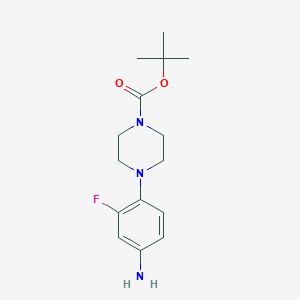 molecular formula C15H22FN3O2 B123999 Tert-butyl 4-(4-amino-2-fluorophenyl)piperazine-1-carboxylate CAS No. 154590-35-9