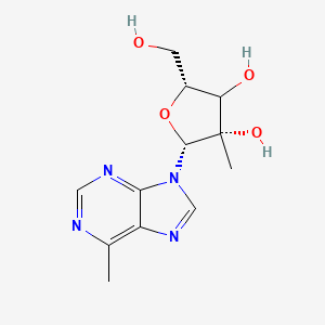 molecular formula C12H16N4O4 B12400219 (2R,3S,5R)-5-(hydroxymethyl)-3-methyl-2-(6-methylpurin-9-yl)oxolane-3,4-diol 