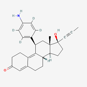 molecular formula C27H31NO2 B12400303 N,N-Didesmethyl Mifepristone-d4 