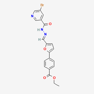 ethyl 4-{5-[(E)-{2-[(5-bromopyridin-3-yl)carbonyl]hydrazinylidene}methyl]furan-2-yl}benzoate