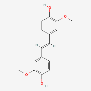 molecular formula C16H16O4 B1240049 4-[(E)-2-(4-hydroxy-3-methoxyphenyl)ethenyl]-2-methoxyphenol CAS No. 7329-69-3