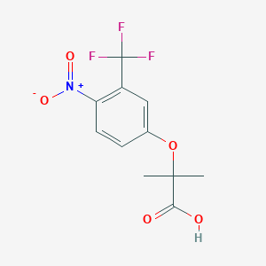 molecular formula C11H10F3NO5 B124006 2-Methyl-2-(4-nitro-3-(trifluoromethyl)phenoxy)propanoic Acid CAS No. 62100-47-4