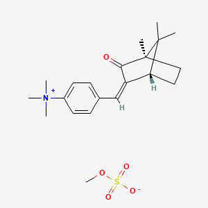 molecular formula C21H31NO5S B1240064 4-((2-Oxo-3-bornylidene)methyl)-phenyltrimethylammonium methylsulfate CAS No. 118139-95-0