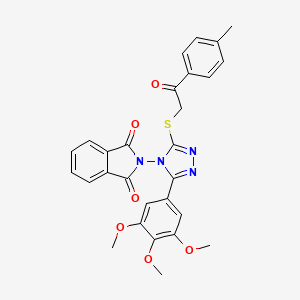 molecular formula C28H24N4O6S B12400756 2-[3-[2-(4-Methylphenyl)-2-oxoethyl]sulfanyl-5-(3,4,5-trimethoxyphenyl)-1,2,4-triazol-4-yl]isoindole-1,3-dione 
