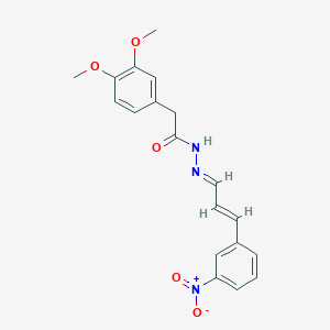 molecular formula C19H19N3O5 B1240077 2-(3,4-dimethoxyphenyl)-N'-[(1E,2E)-3-(3-nitrophenyl)prop-2-en-1-ylidene]acetohydrazide 
