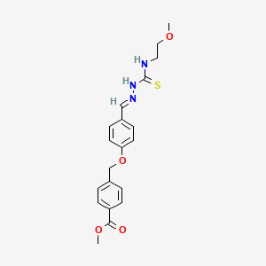 molecular formula C20H23N3O4S B1240080 methyl 4-[[4-[(E)-(2-methoxyethylcarbamothioylhydrazinylidene)methyl]phenoxy]methyl]benzoate 