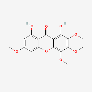 molecular formula C17H16O8 B1240124 1,8-Dihydroxy-3,5,6,7-tetramethoxyxanthone CAS No. 82868-96-0