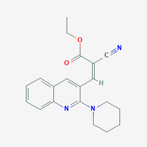 molecular formula C20H21N3O2 B1240126 ethyl (Z)-2-cyano-3-(2-piperidin-1-ylquinolin-3-yl)prop-2-enoate 